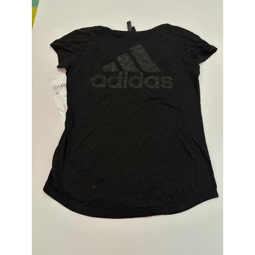 ADIDAS Womens Graphic T-Shirt Top UK 12/14 Medium Grey Flecked Polyester BF05 - Picture 2 of 3